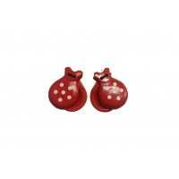 2 CASTAÑUELAS ROJAS LUNARES BLANCOS 9CM