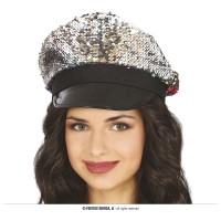    GORRA LENTEJUELAS PLATA