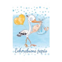 MINI TARJETA ENHORABUENA PAPAS NIÑO