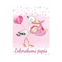 MINI TARJETA ENHORABUENA PAPAS NIÑA