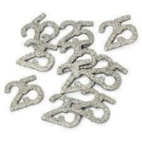 12 MINI SULETA N25 GLITTER PLATA 3CM