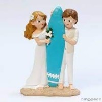 FIGURA NOVIOS SURFEROS 13.5X19CM