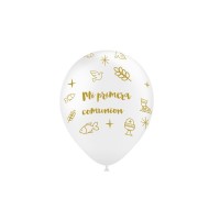 8 GLOBOS 11" 112M96 BLANCO COMUNION
