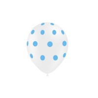 8 GLOBOS 11" 112P204 BLANCO LUNAR AZUL