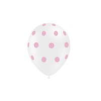 8 GLOBOS 11" 112P204 BLANCO LUNAR ROSA