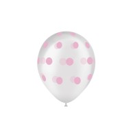 8 GLOBOS 11" 112C0040C TRANSP LUNA ROSA