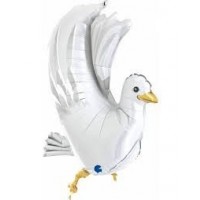 GLOBO 30" FOIL 3D PALOMA BLANCA