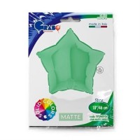   GLOBO 18" FOIL ESTRELLA VERDE MAT