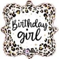 GLOBO 18" FOIL BIRTHDAY GIRL LEOPARDO