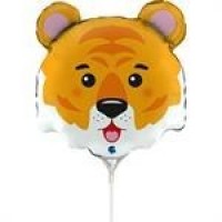 GLOBO14" PALO FOIL FORMA CABEZA TIGRE