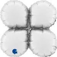   GLOBO 13" FOIL BASE BLANCO SATINAD