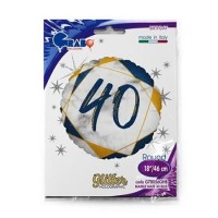 GLOBO 18" FOIL RND N40 AZUL/ORO