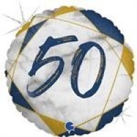 GLOBO 18" FOIL RND N50 AZUL/ORO