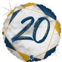 GLOBO 18" FOIL RND N20 AZUL/ORO