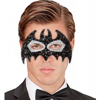 ANTIFAZ MURCIELAGO GLITTER NEGRO/PLATA