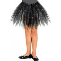 TUTU INFANTIL NEGRO BRILLANTE 30CM
