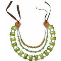 COLLAR TRIBAL AFRICA C/PIEDRAS VERDES