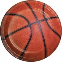   8 PLATOS CARTON BALONCESTO 18CM