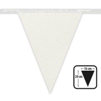   BANDERIN PAPEL GLITTER BLANCO 6MT