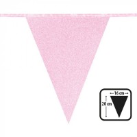   BANDERIN PAPEL GLITTER ROSA 6MT