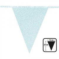   BANDERIN PAPEL GLITTER CELESTE 6MT