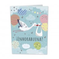 TARJETA POSTAL BEBE ENHORABUENA  