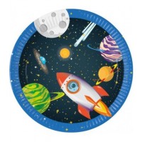   8 PLATOS CARTON EL ESPACIO 20CM