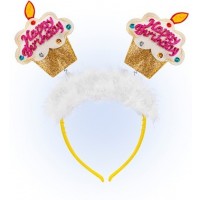 DIADEMA TARTA ORO C/PURP Y MARABU
