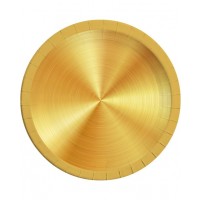   8 PLATOS CARTON ORO 23CM