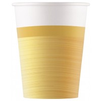   8 VASOS CARTON ORO 200ML