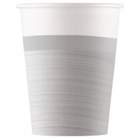   8 VASOS CARTON PLATA 200ML