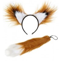 SET DIADEMA COLA ZORRO PELUDO