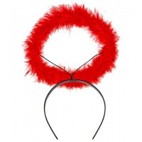   DIADEMA ARO ANGEL C/MARABU ROJO