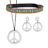 SET HIPPIE PENDIENTES COLLAR CINTA
