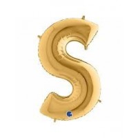   GLOBO 40" FOIL FORMA LETRA S ORO