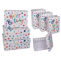 CAJA REGALO BIRTHDAY TOPOS 26,5X11X19CM