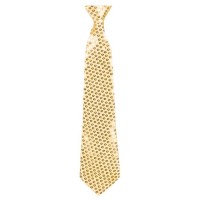   CORBATA CON LENTEJUELAS ORO 40CM