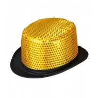 SOMBRERO COPA LENTEJUELAS ORO