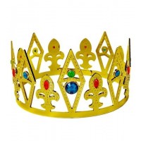 CORONA REY ORO CON PIEDRAS COLORES