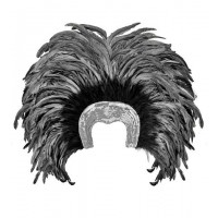 TOCADO BRASIL PLATA PLUMAS NEGRA/PLATA