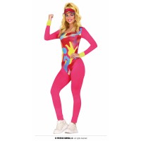  DISFRAZ T-S GIMNASTA FUCSIA AÑOS 80