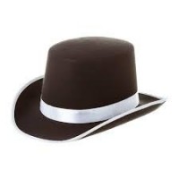SOMBRERO COPA NEGRO C/CINTA BLANCA