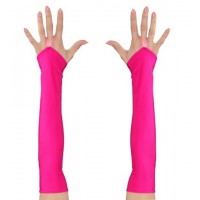 GUANTES SIN DEDO RASO FUCSIA NEON