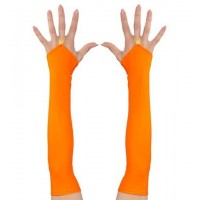   GUANTES SIN DEDO RASO NARANJA NEON