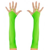 (C29 GUANTES SIN DEDO RASO VERDE NEON