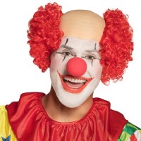 PELUCA CALVA PAYASO ROJA