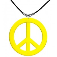   COLLAR SIMBOLO PAZ  AMARILLO NEON