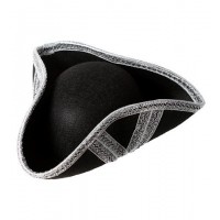 TRICORNIO NEGRO ACABADOS EN PLATA