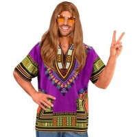 CAMISETA T-XXL HIPPIE DASHIKI VIOLETA