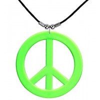  COLLAR SIMBOLO PAZ HIPPIE VERD NEON